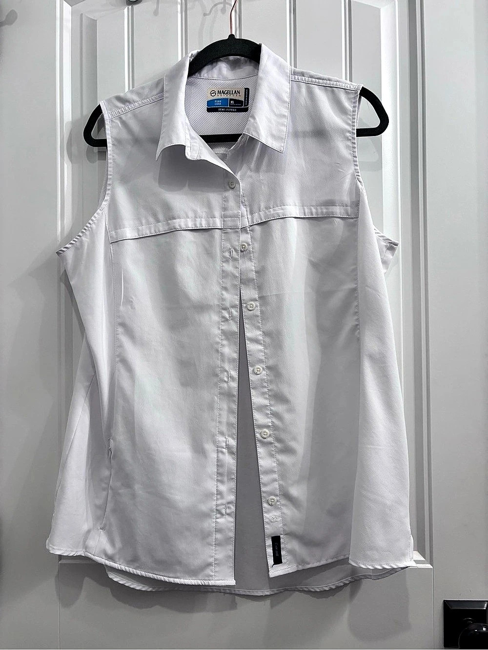 Magellan Outdoors Fish Gear womens White Button Down Shirt XL